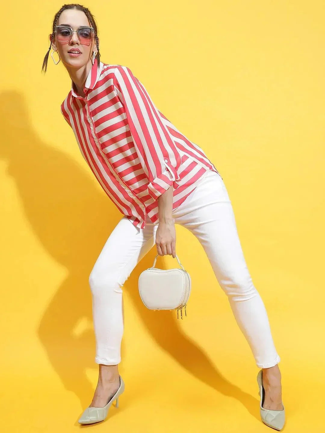 Red Stripe Print Shirt