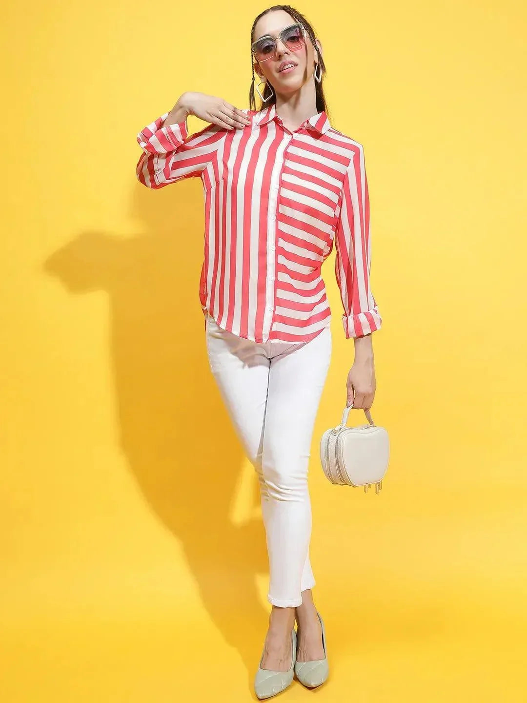Red Stripe Print Shirt
