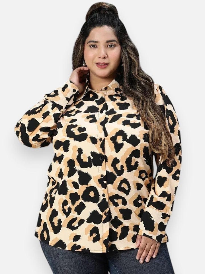 Plus Size Animal Print Shirt