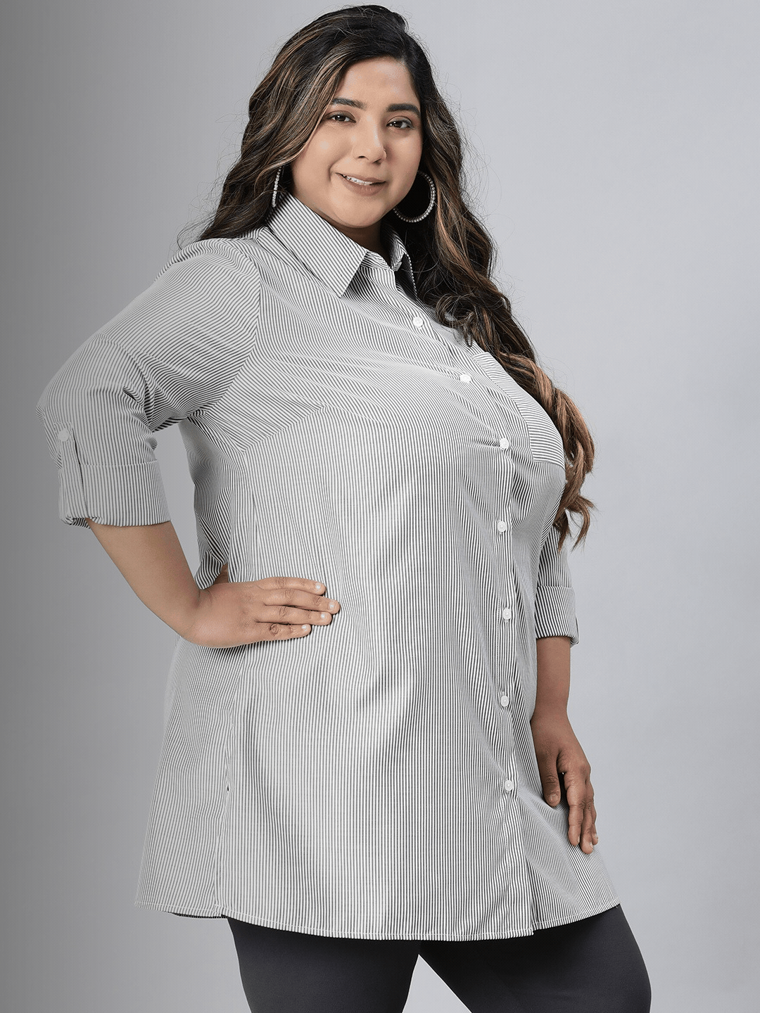 plus size shirt black stripe