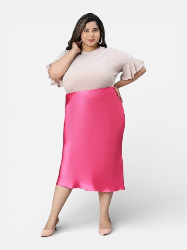 Plus Size Pink Skirt