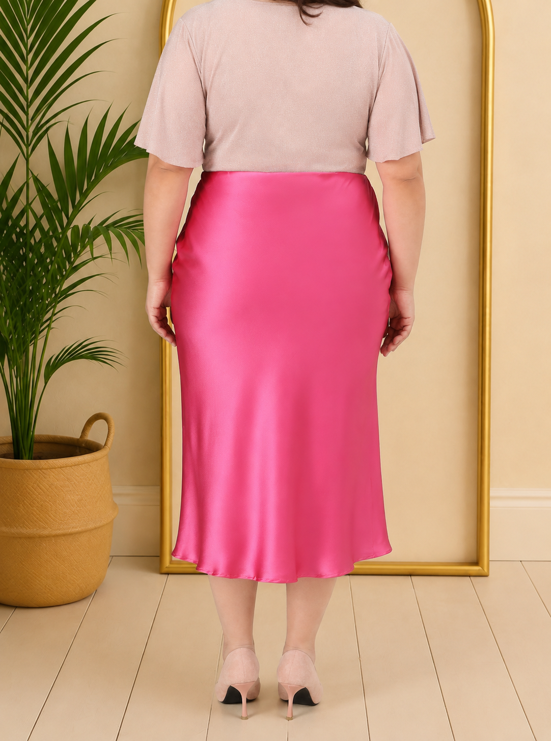 Plus Size Pink Skirt