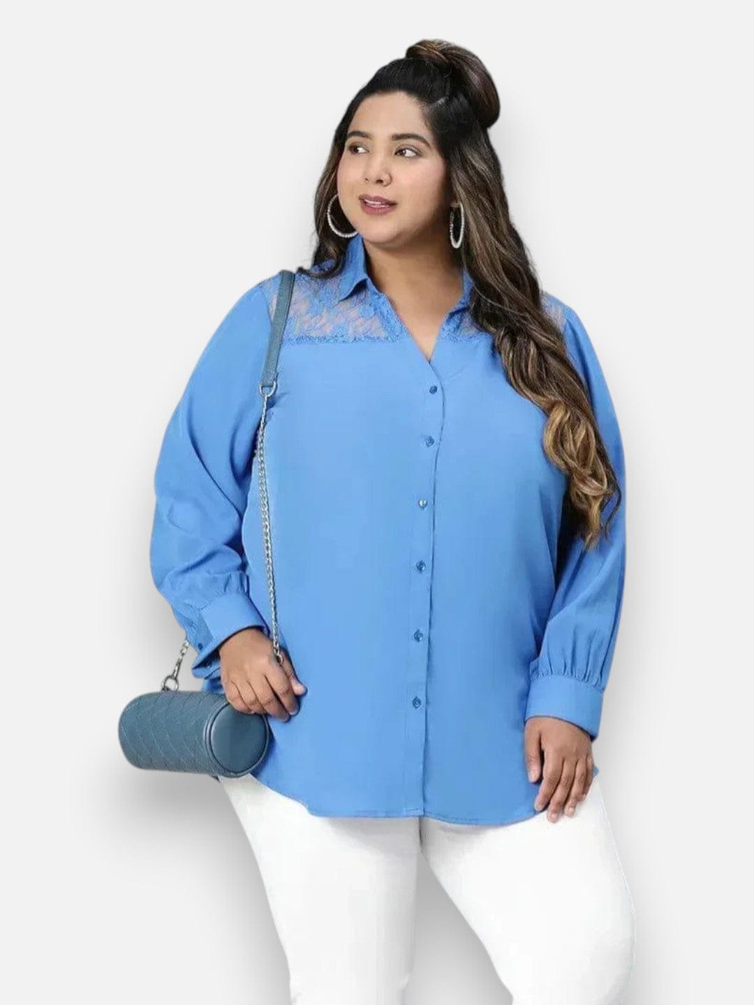 Plus Size Blue Shirt