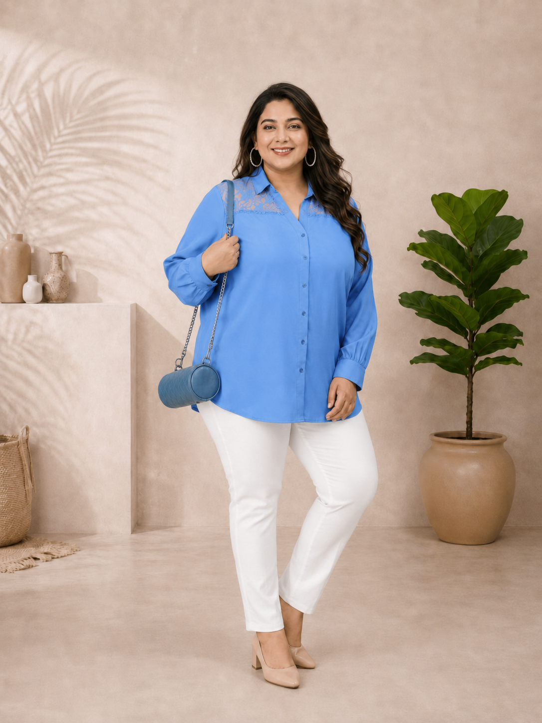 Plus Size Blue Shirt