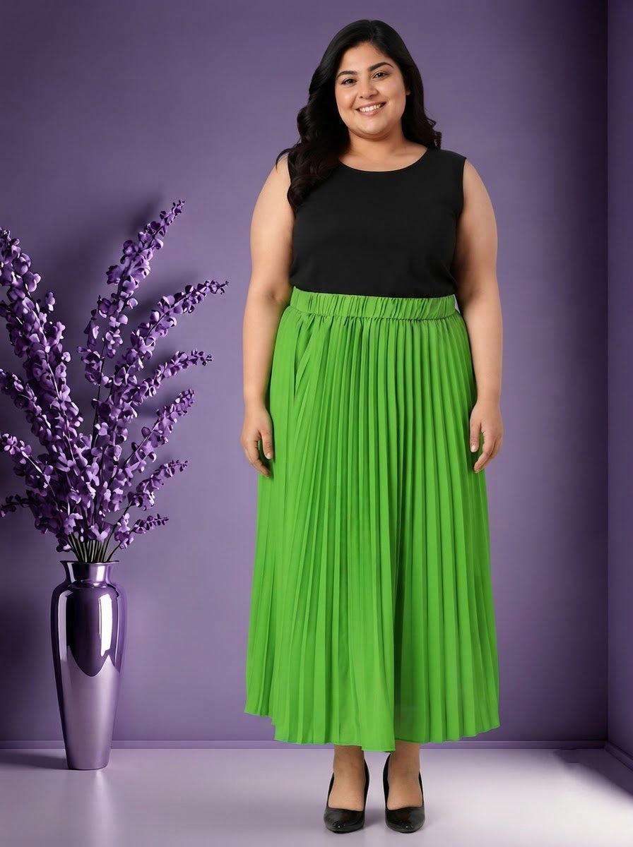 Plus Size Green Skirt