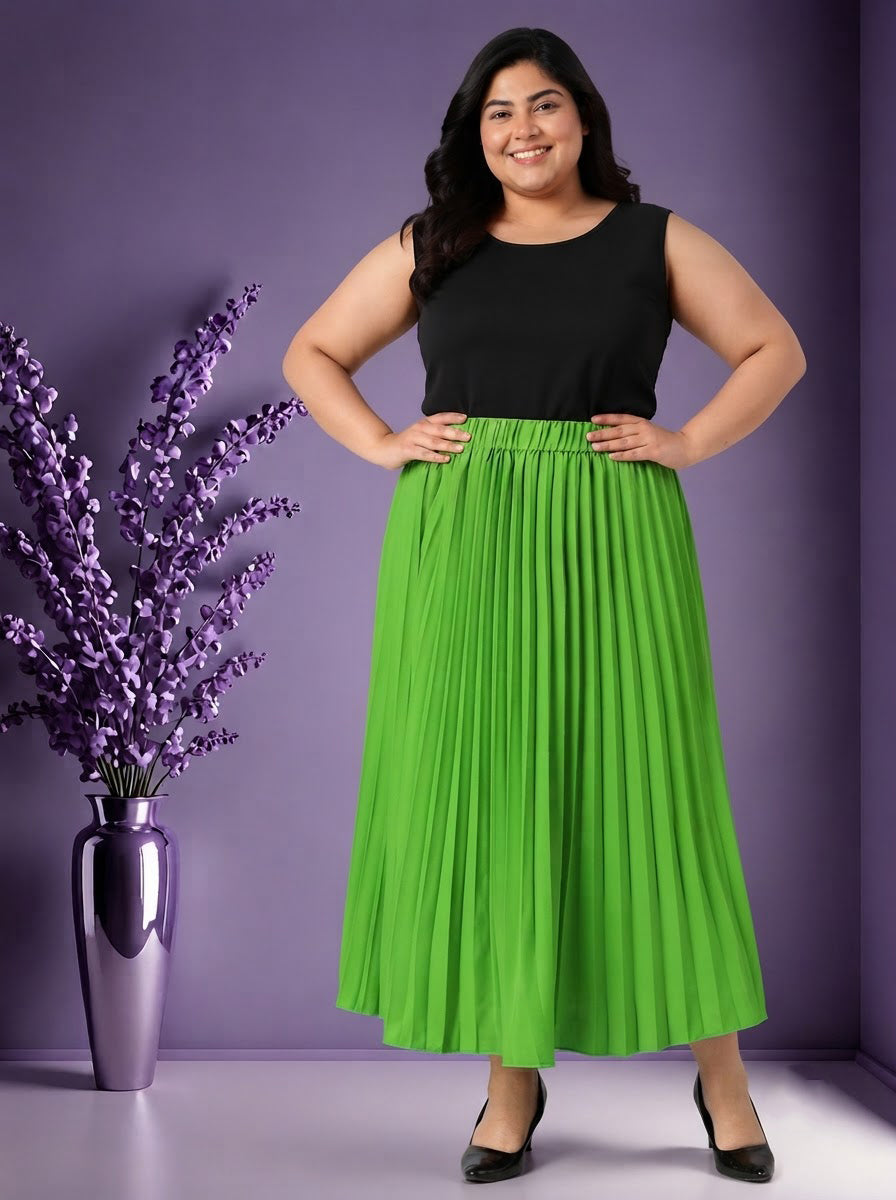 Plus Size Green Skirt