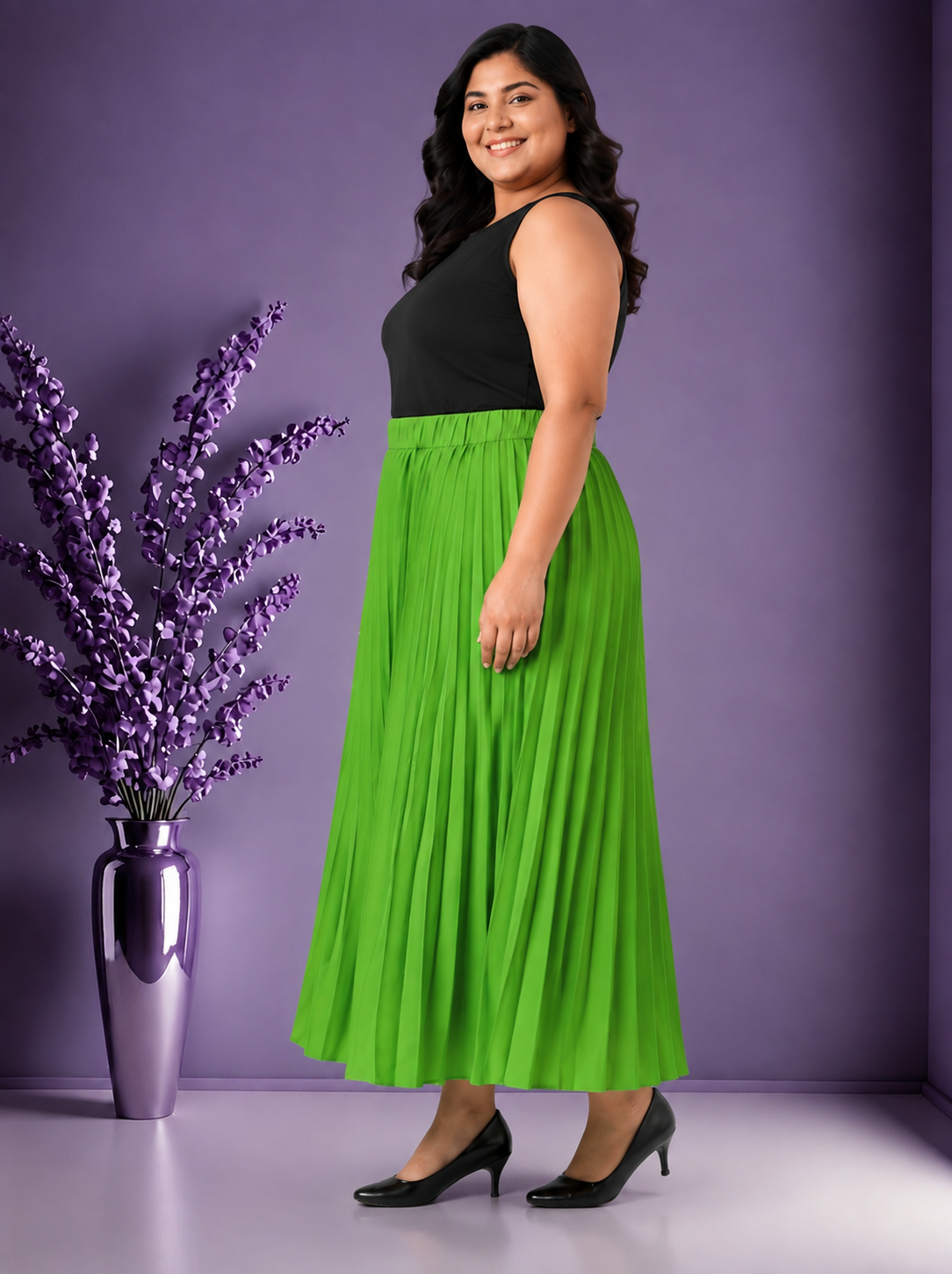 Plus Size Green Skirt