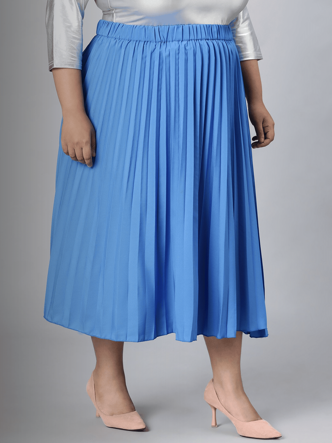 Plus Size Blue Skirt