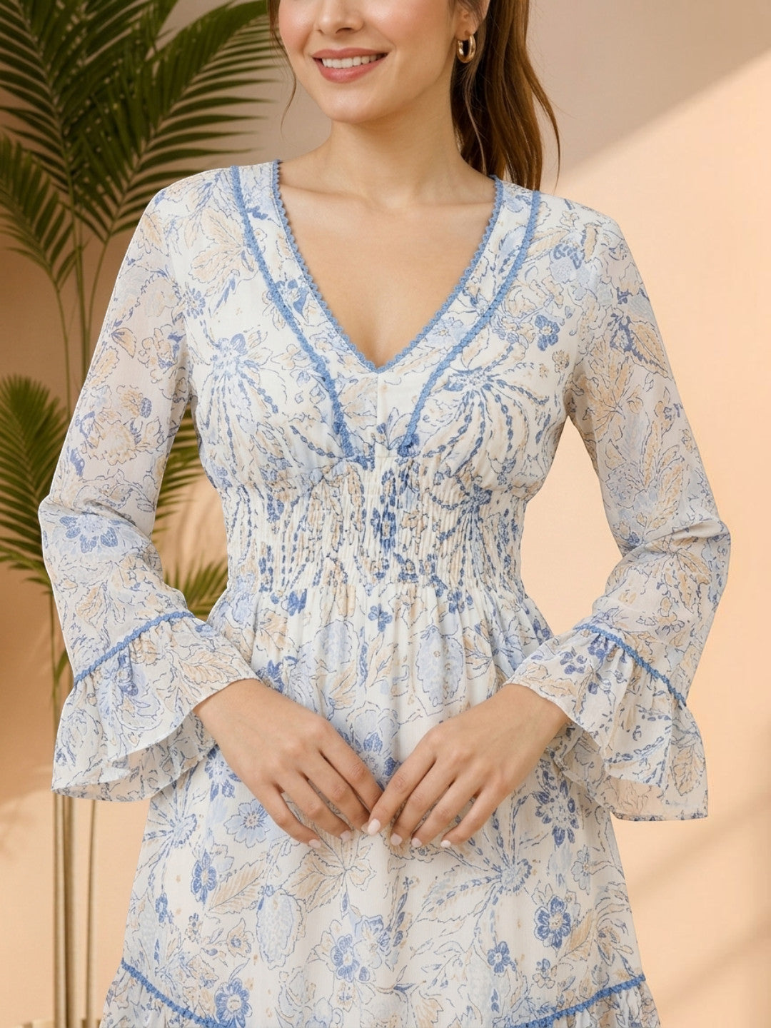 womens floral dress white lace
