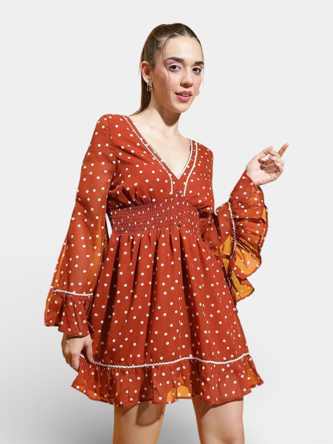 Brown Polka Dot Dress