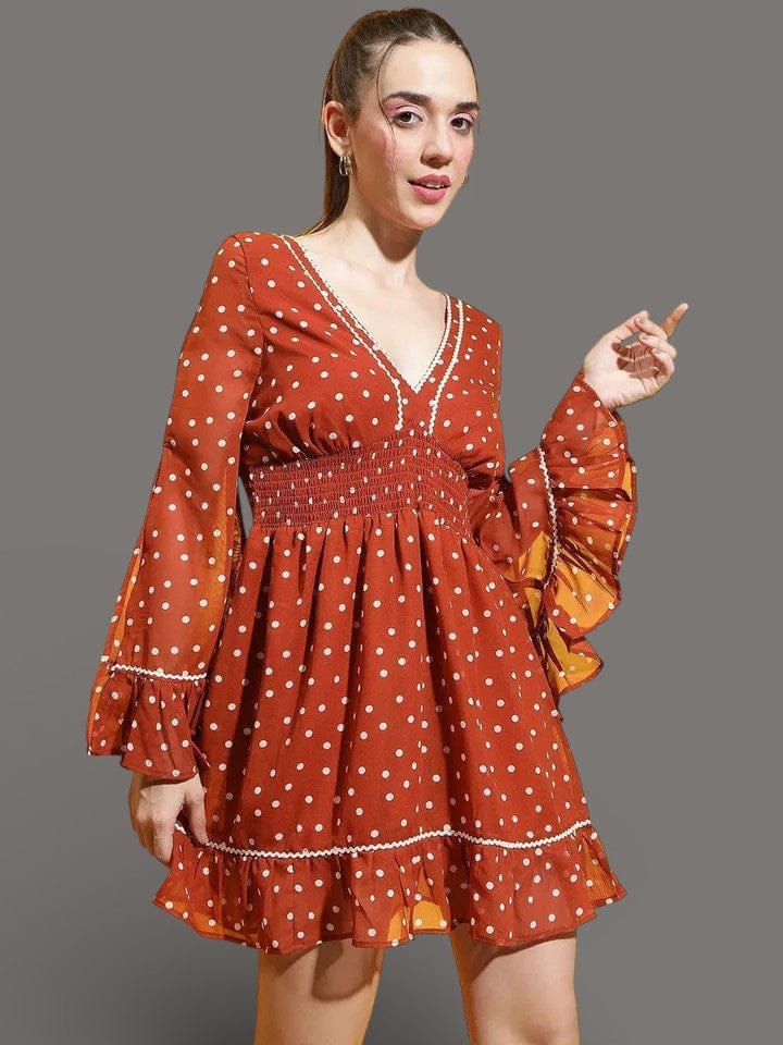 Brown Polka Dot Dress