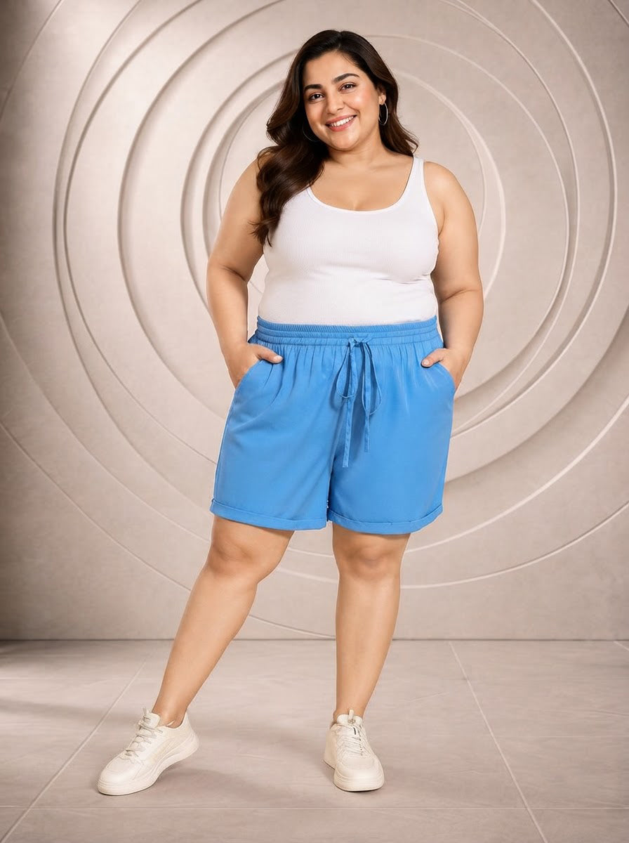 Plus Size Blue Short