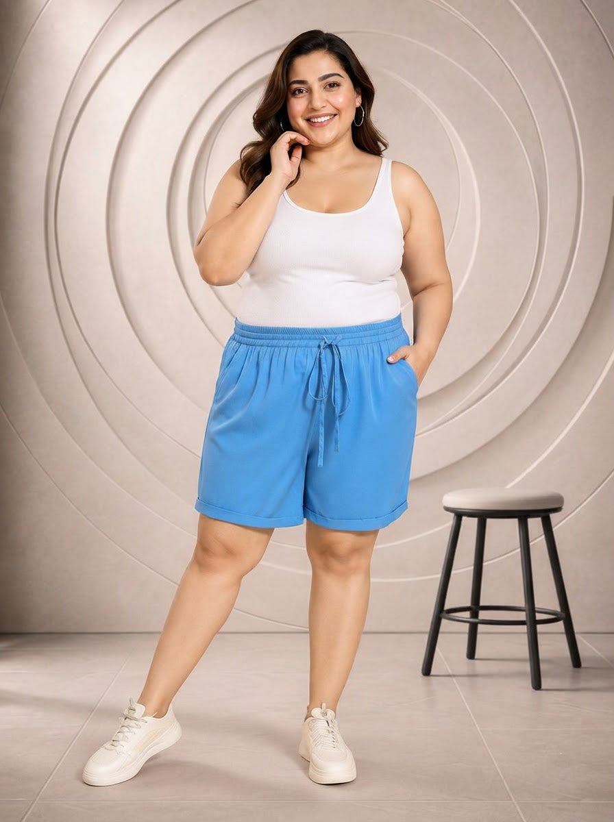 Plus Size Blue Short