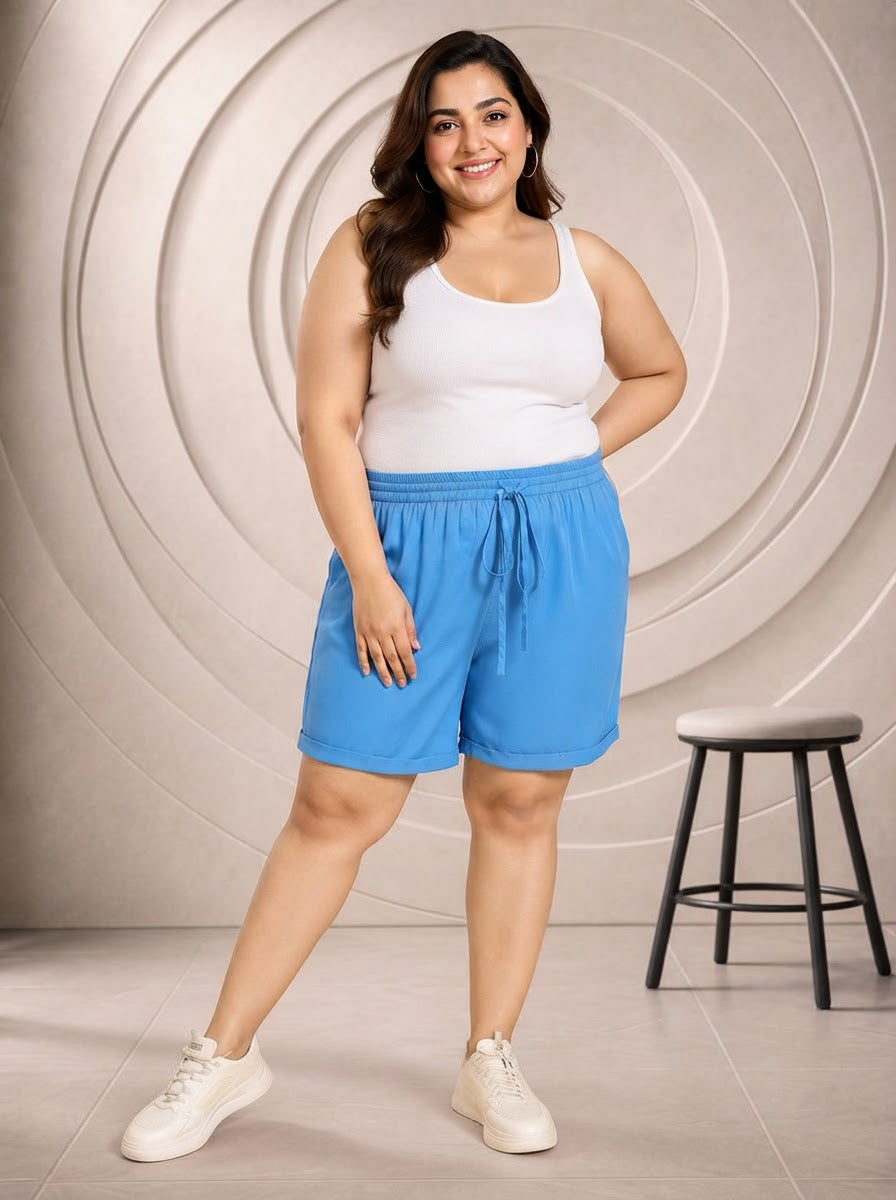 Plus Size Blue Short