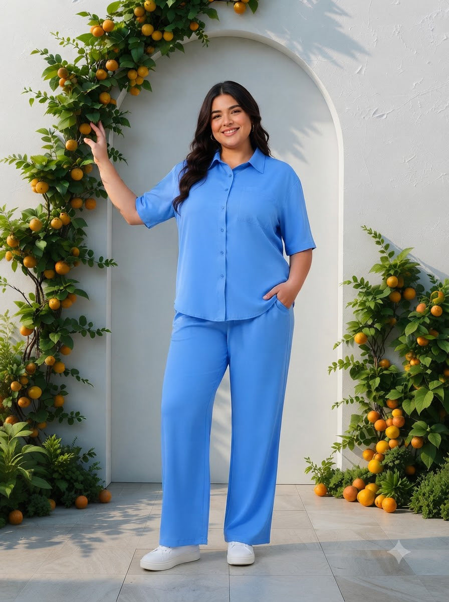Plus Size Blue Shirt