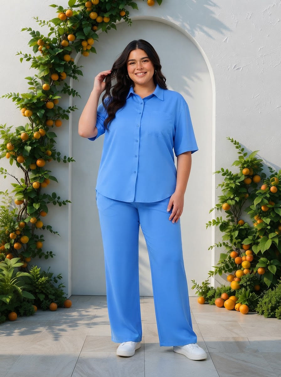 Plus Size Blue Shirt