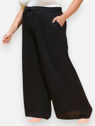 blink-black-elasticated-waist-with-tie-knot-detail-plus-size-pant
