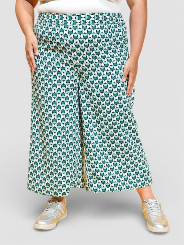 Plus Size Multicolor Printed Culottes