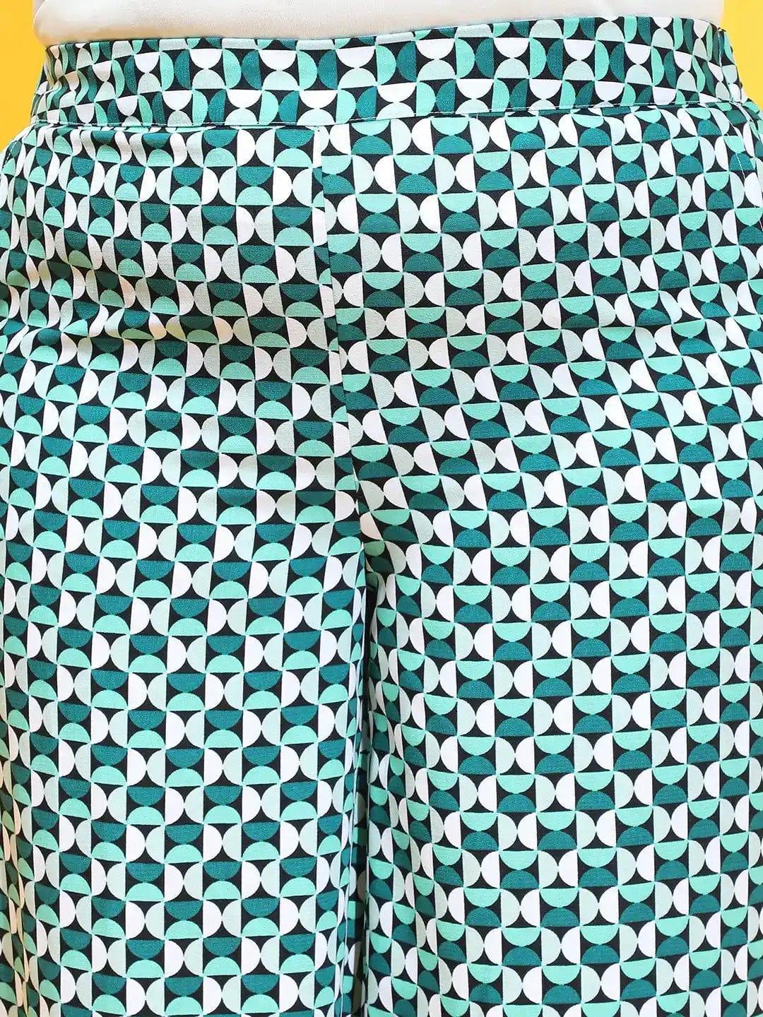 Multicolor Comfy Printed Elasticated Plus Size Culottes - oxolloxo