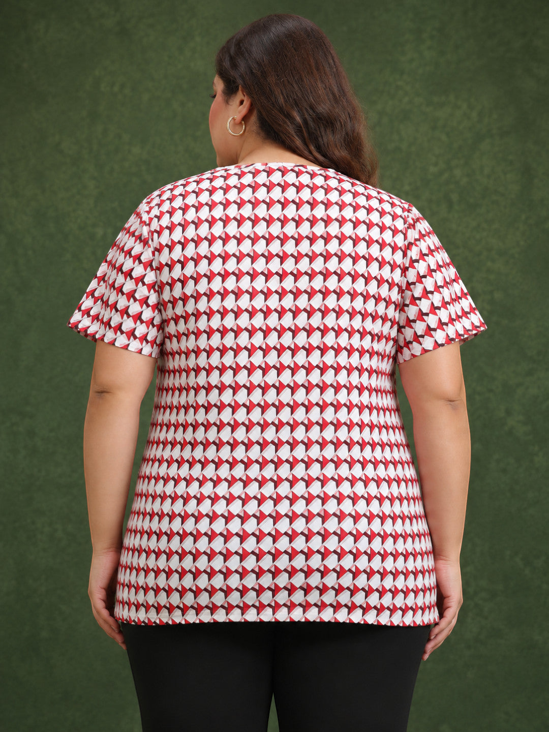 Plus Size Red Check Top