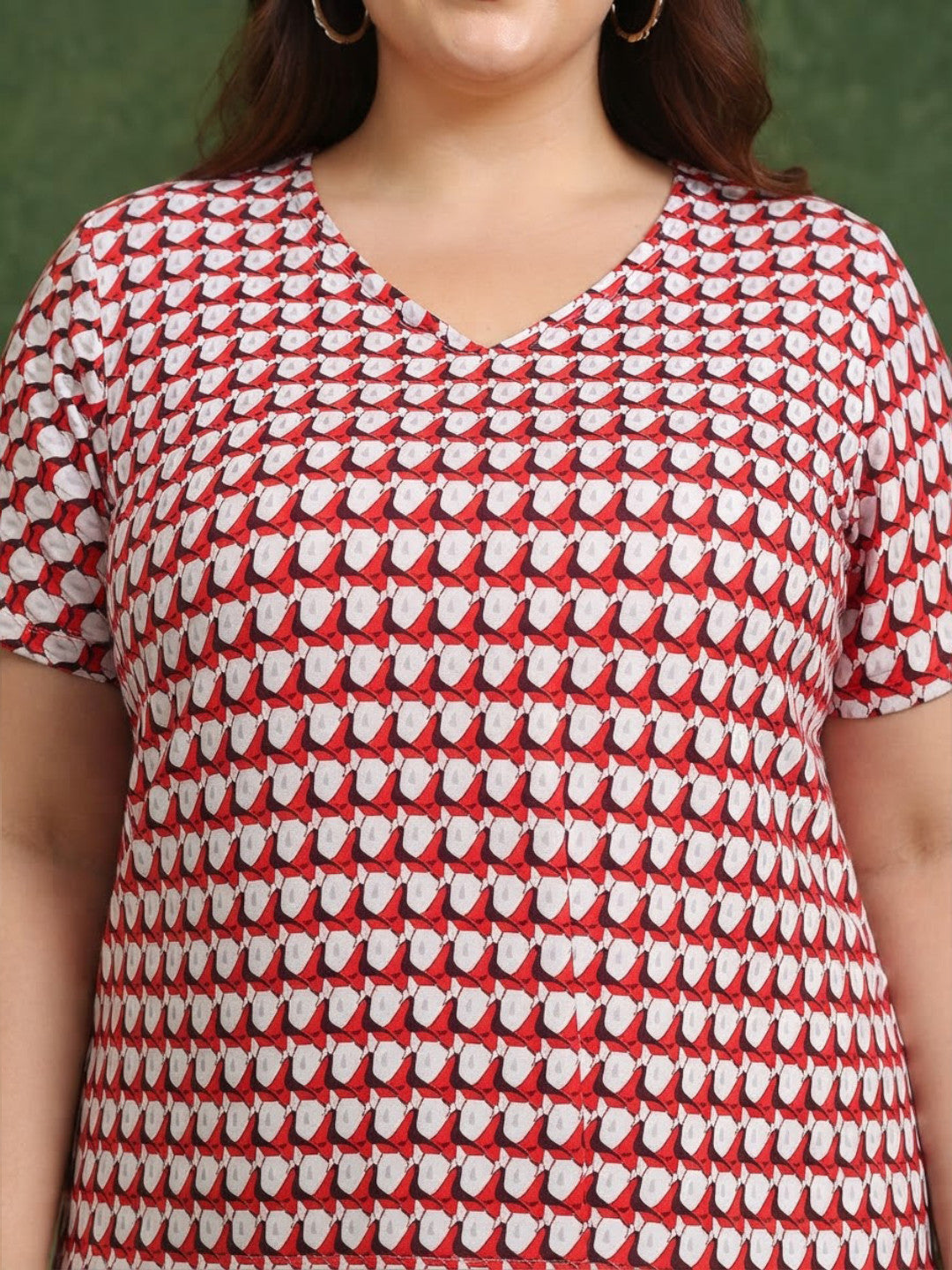 Plus Size Red Check Top