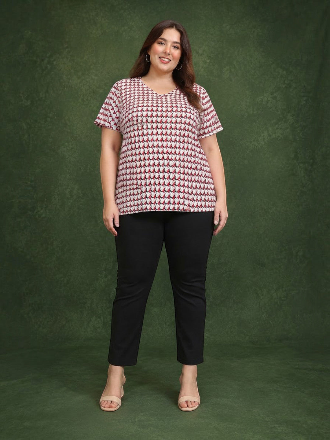 Plus Size Red Check Top