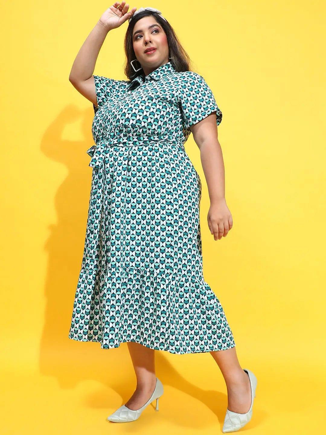 Sybarite Multicolor Check Print Plus Size Curvy Dress - oxolloxo