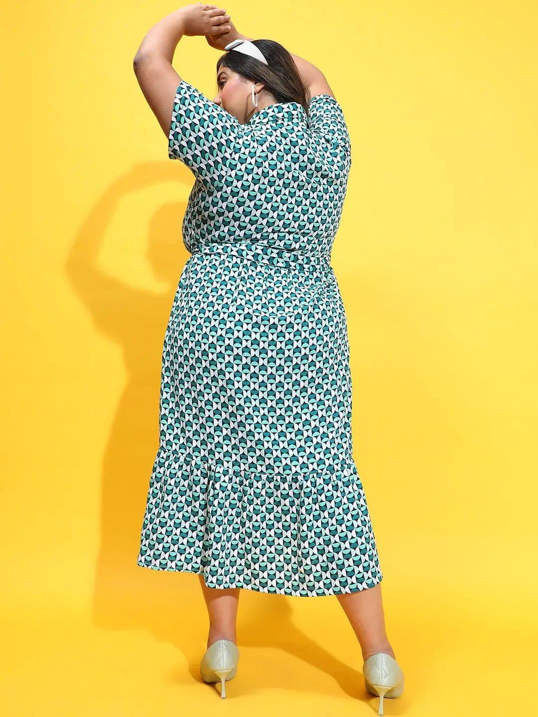 Sybarite Multicolor Check Print Plus Size Curvy Dress - oxolloxo