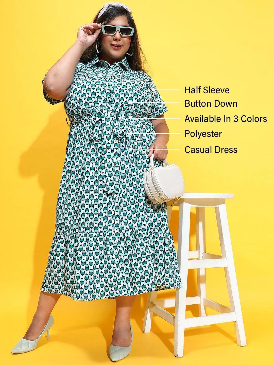 Sybarite Multicolor Check Print Plus Size Curvy Dress - oxolloxo