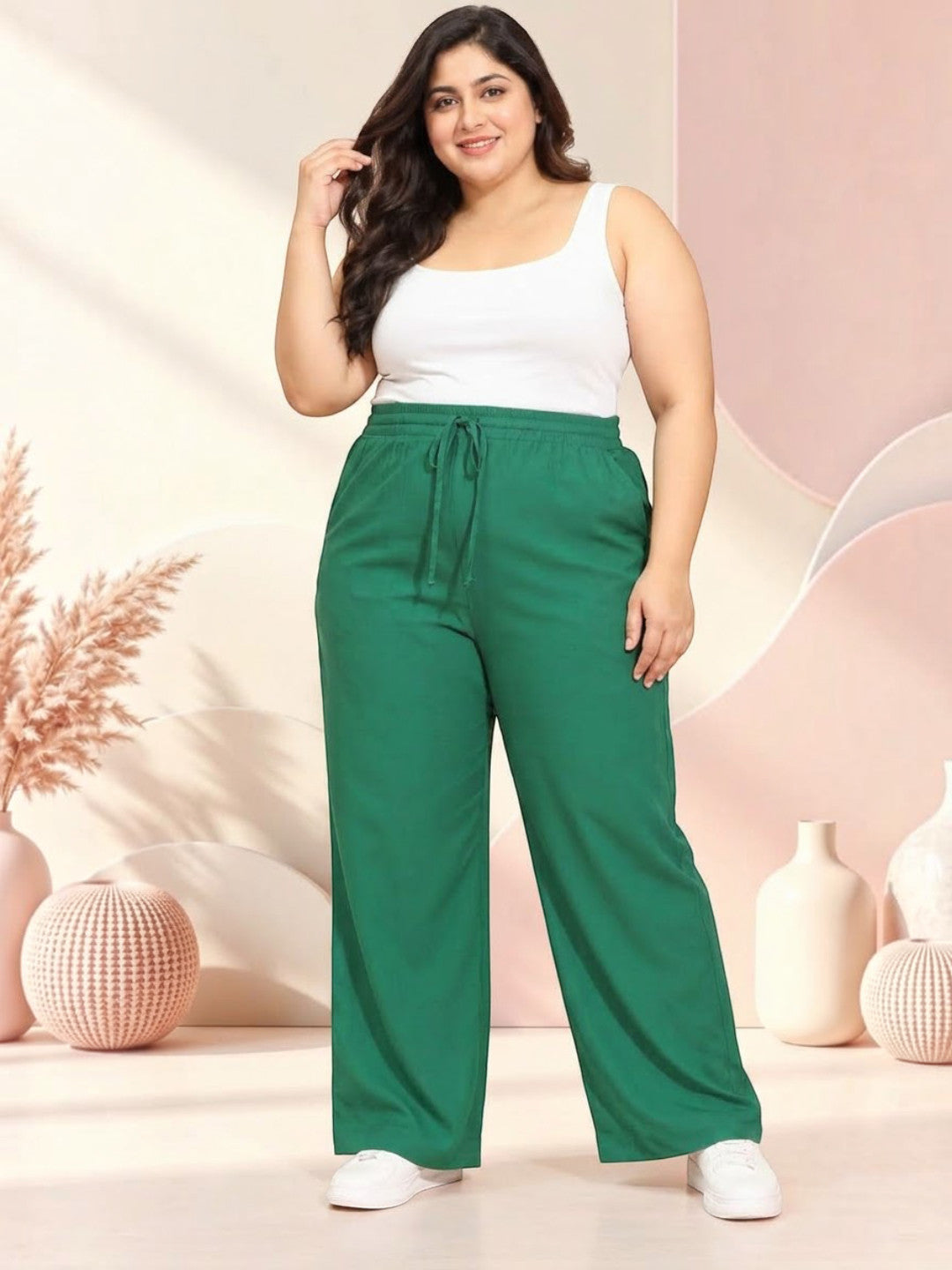 Plus Size Green Pant