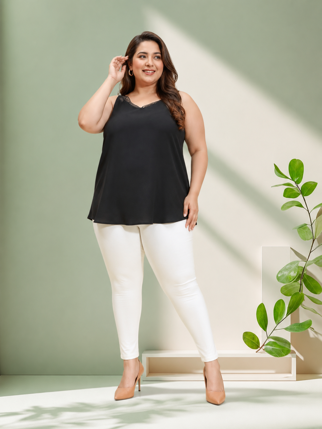 Plus Size Black Top