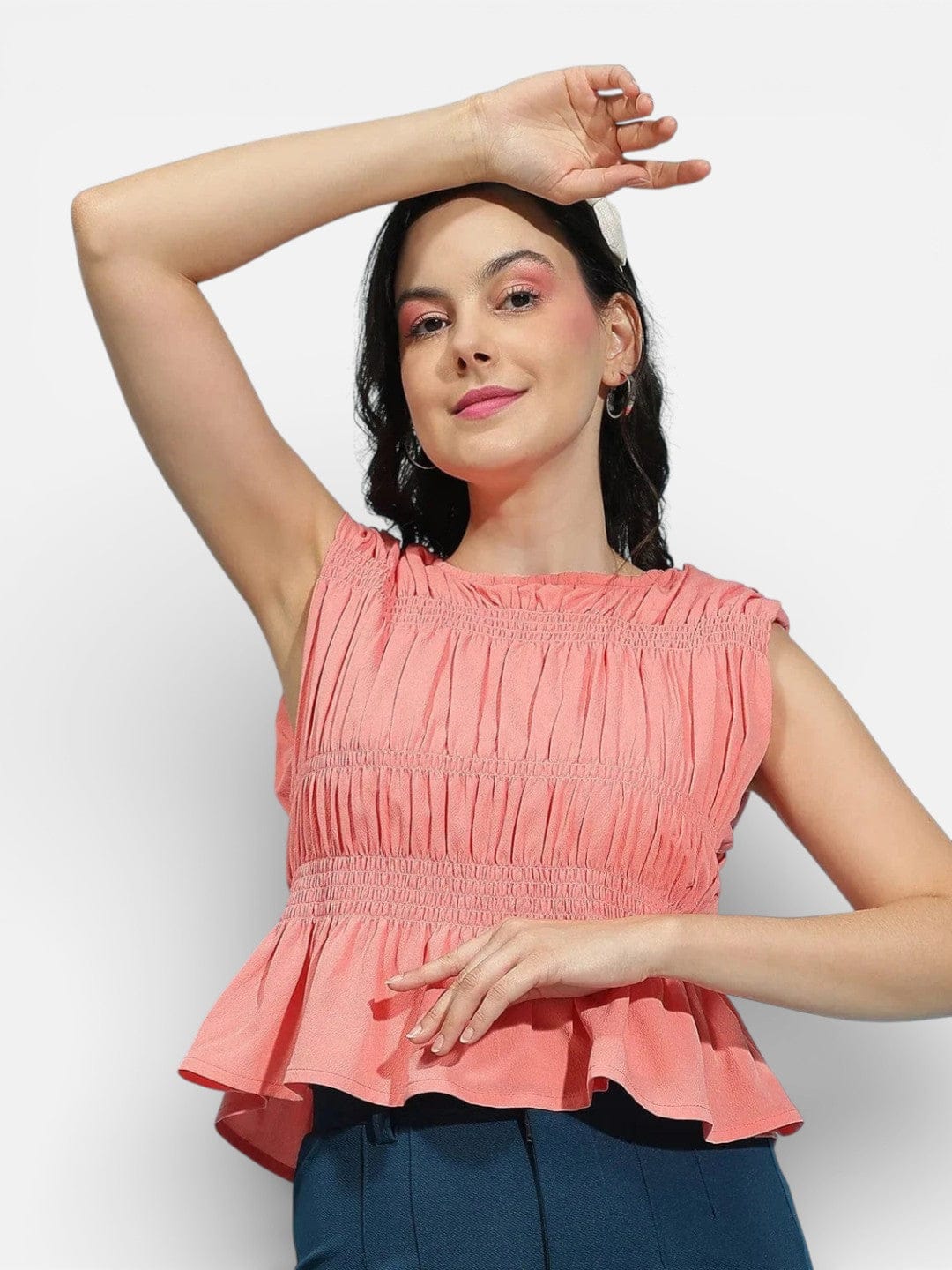 Women Peach Cotton Top