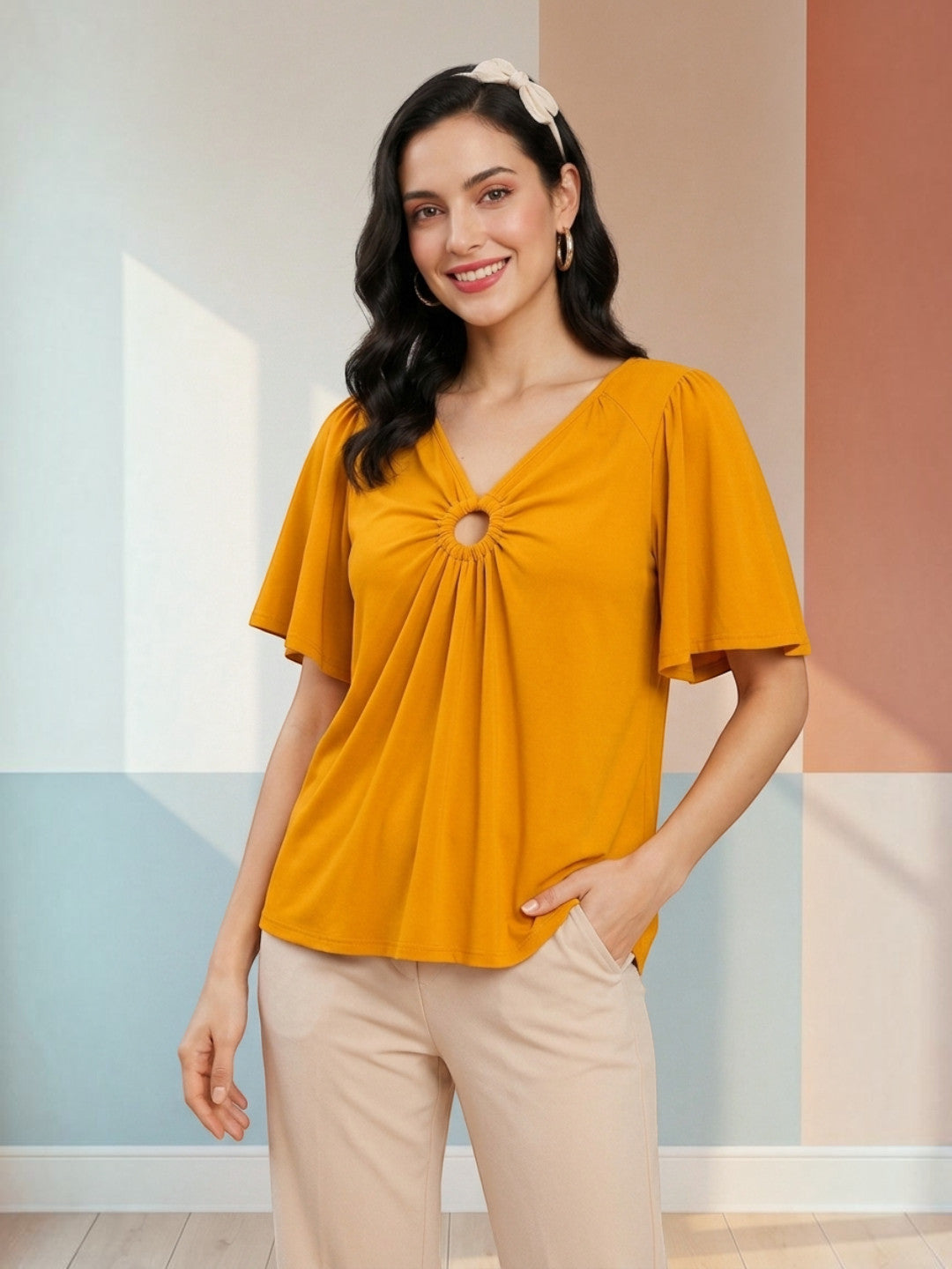 Women Yellow Top