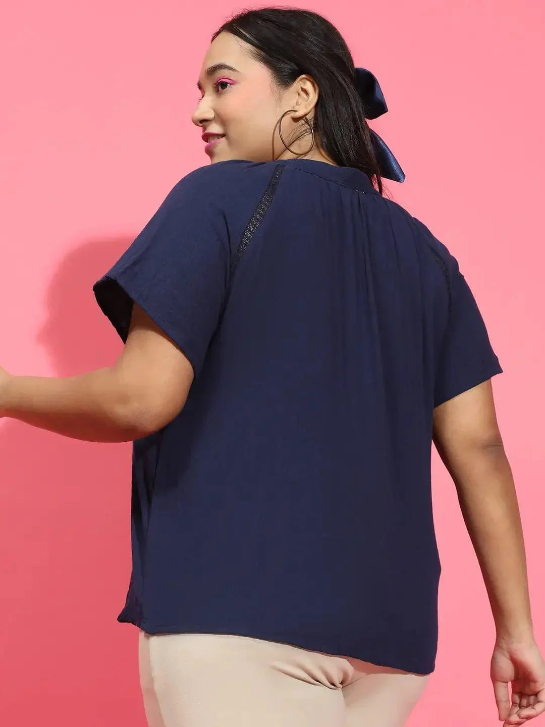 Plus Size Navy Blue Shirt