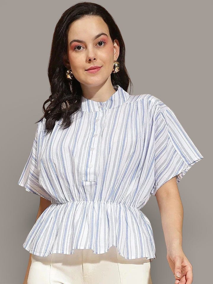Blue Stripe Cotton Top