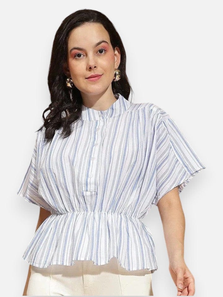 Blue Stripe Cotton Top