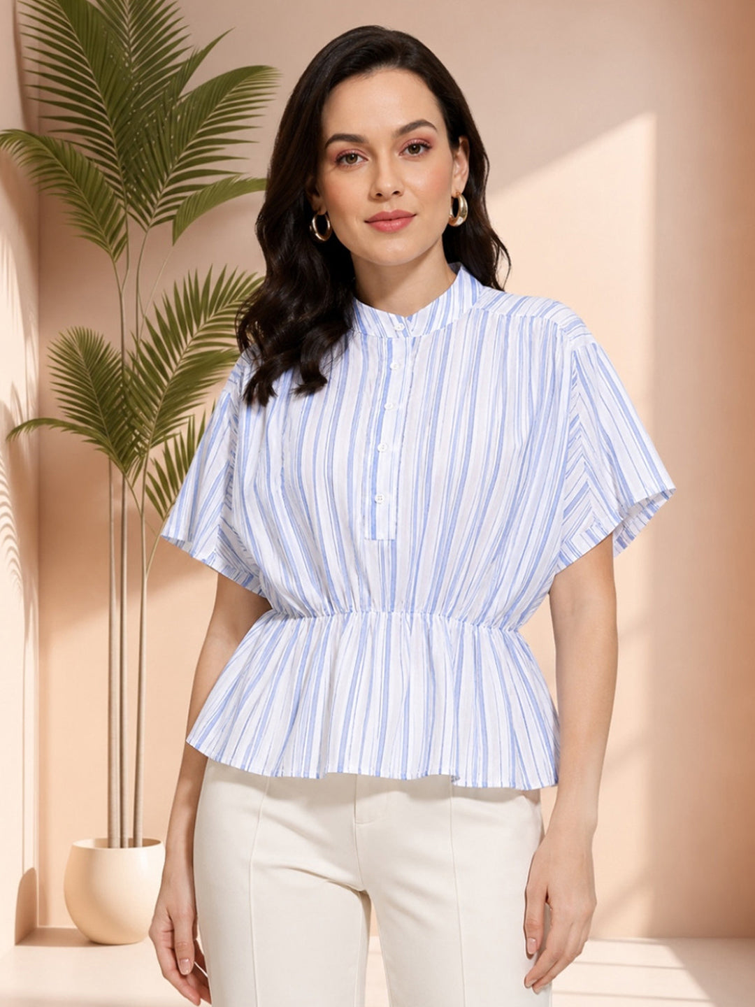 Blue Stripe Cotton Top