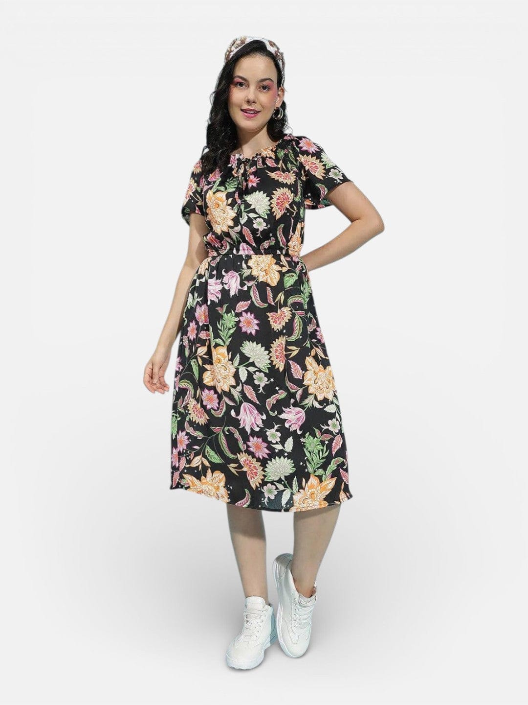 Multicolor Floral Print Dress