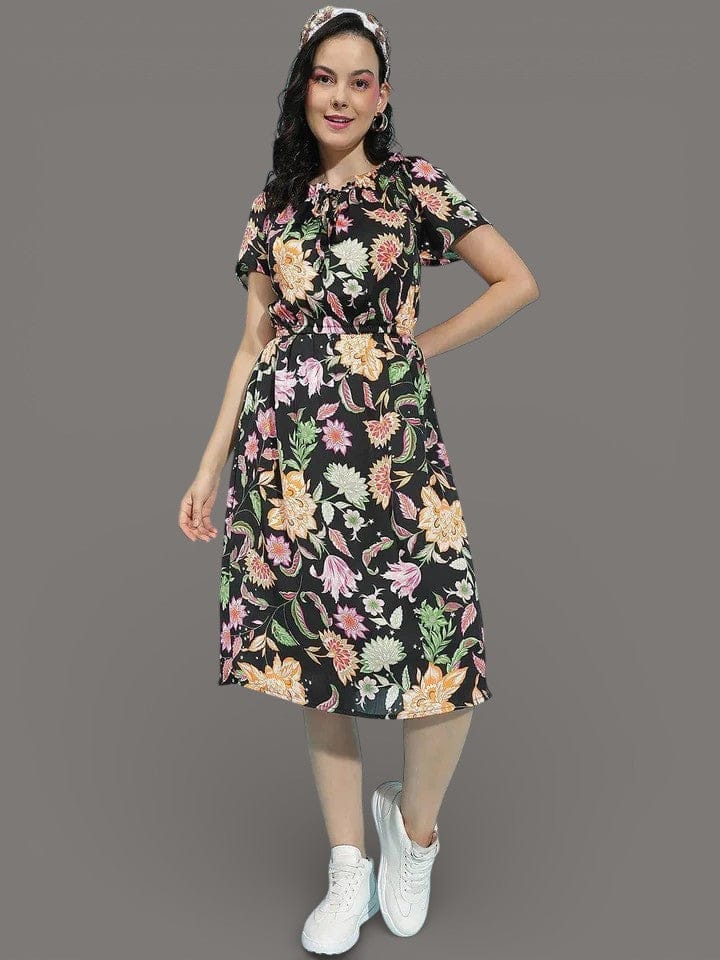 Multicolor Floral Print Dress