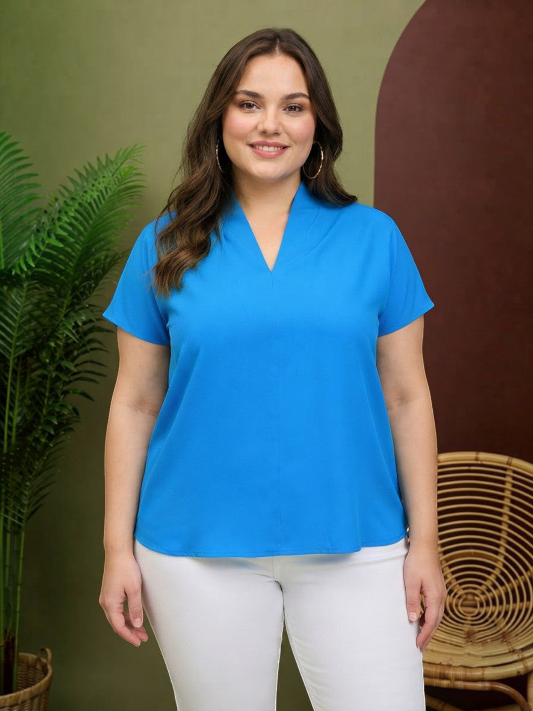 Plus Size Blue Top