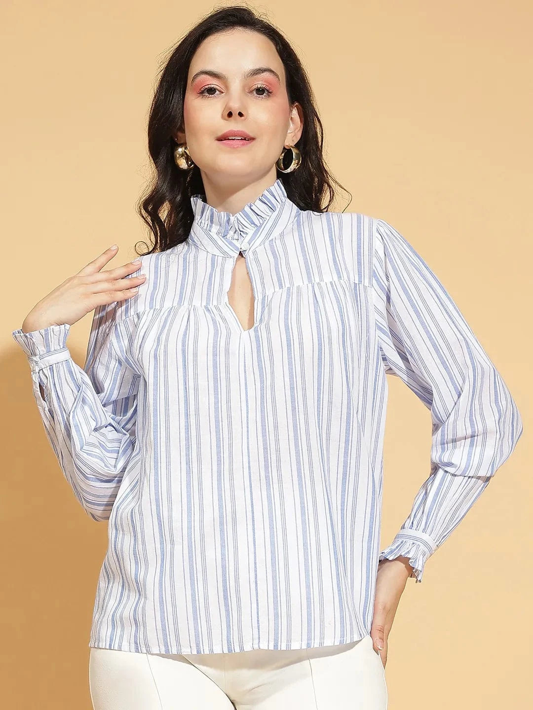 Blue Stripe Cotton Top