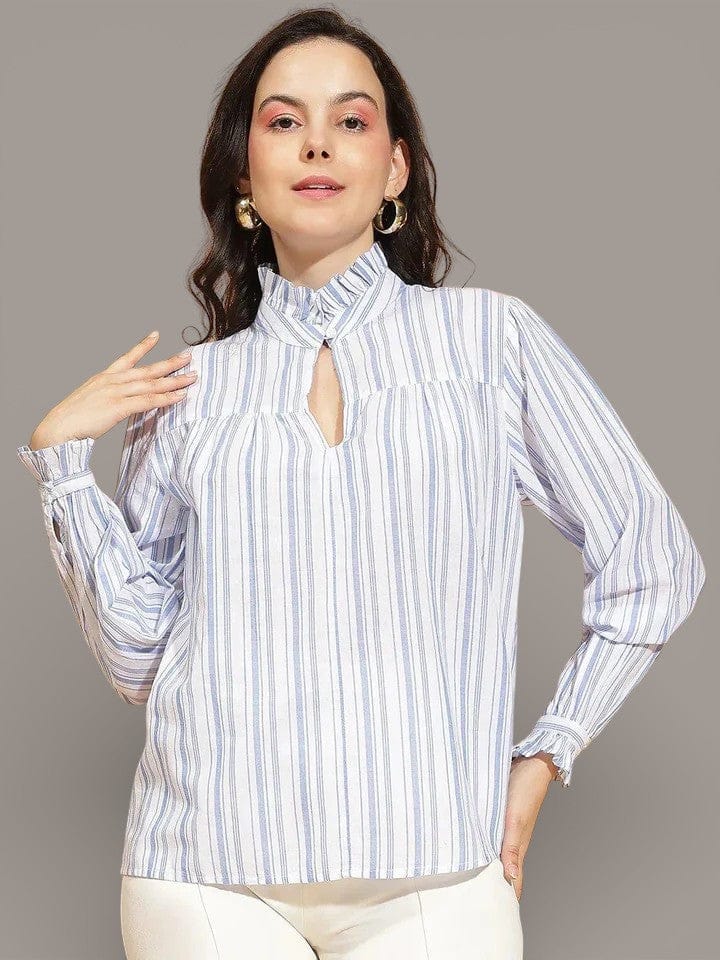 Blue Stripe Cotton Top