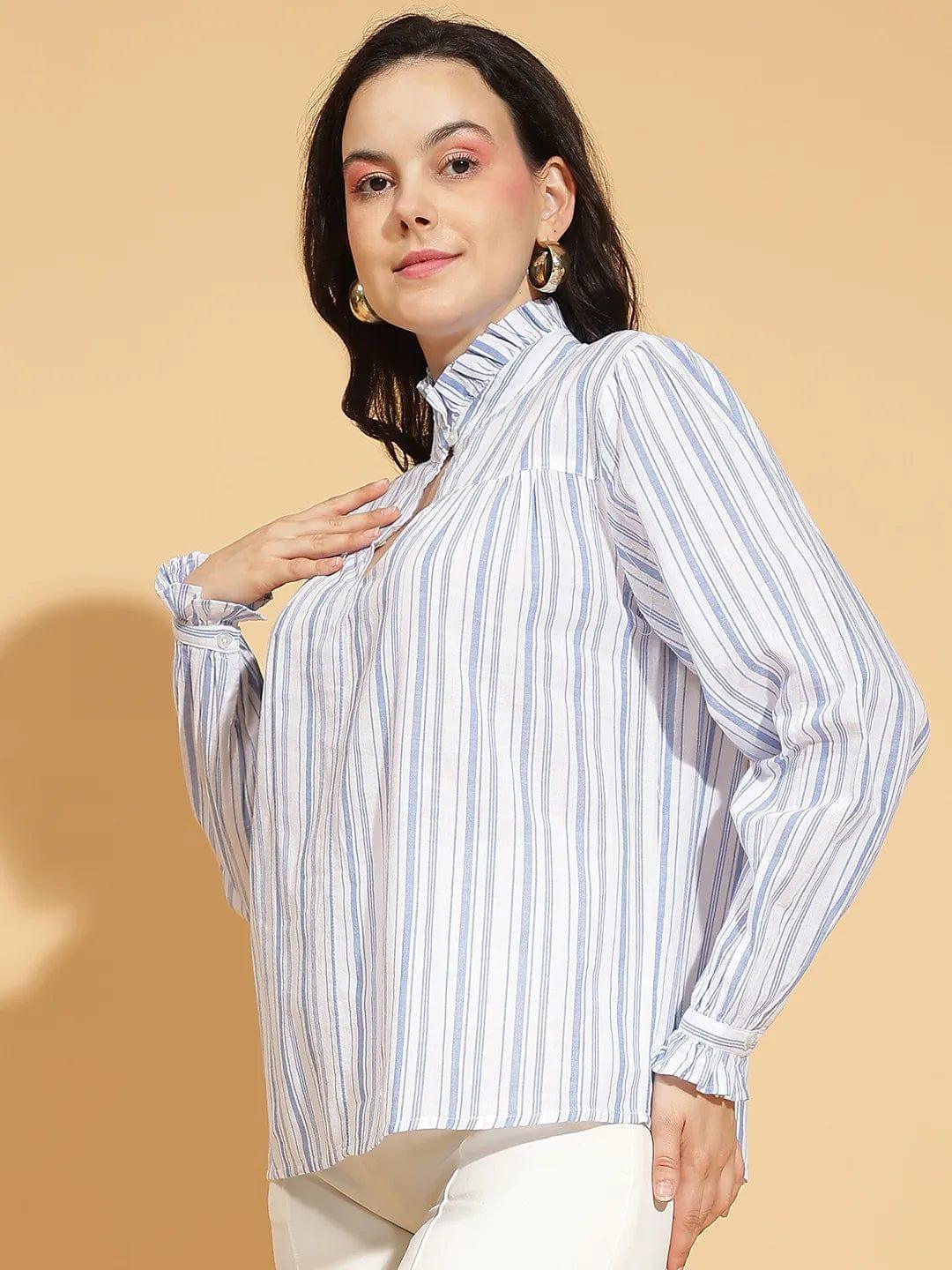 Blue Stripe Cotton Top