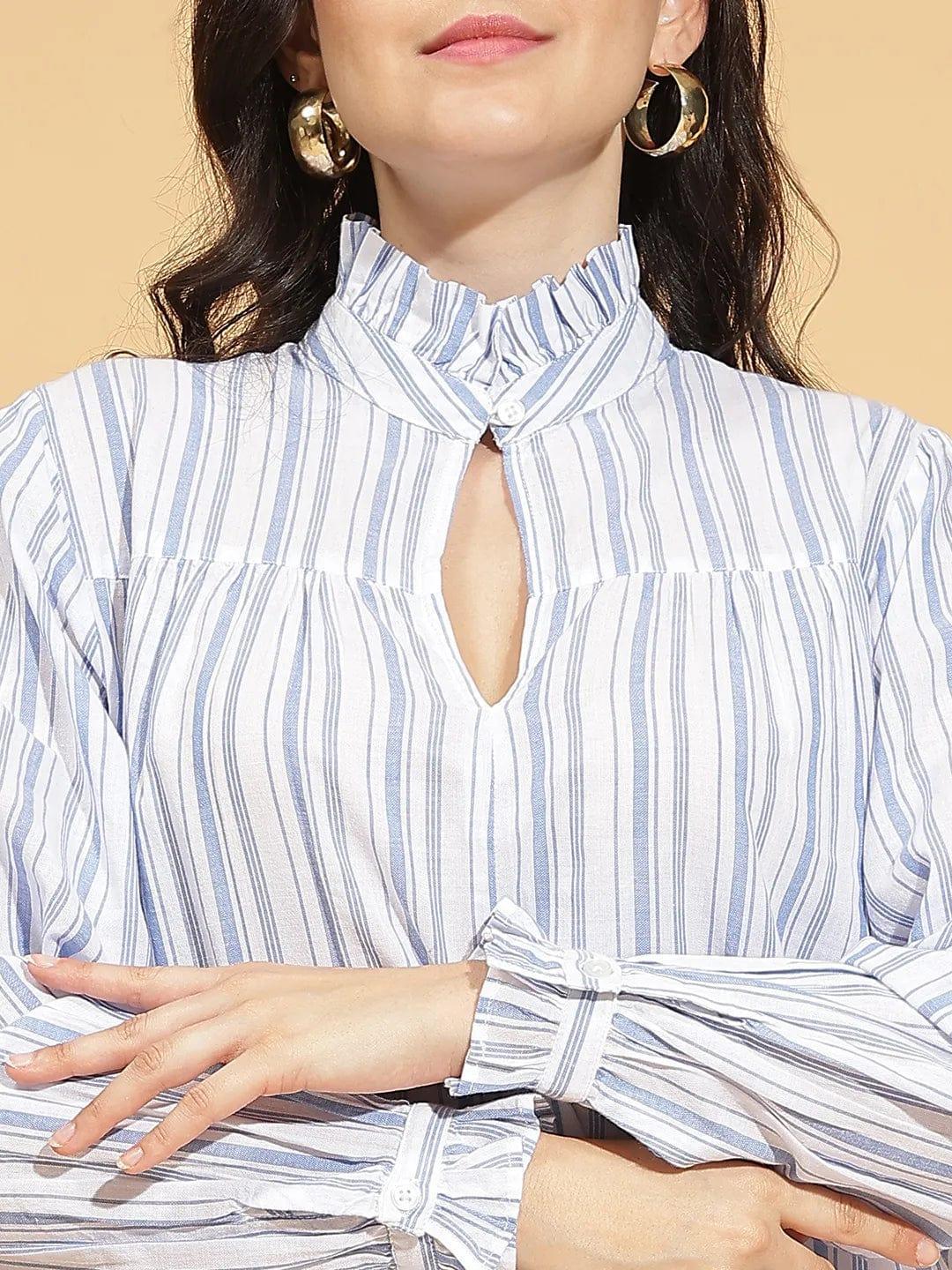 Blue Stripe Cotton Top