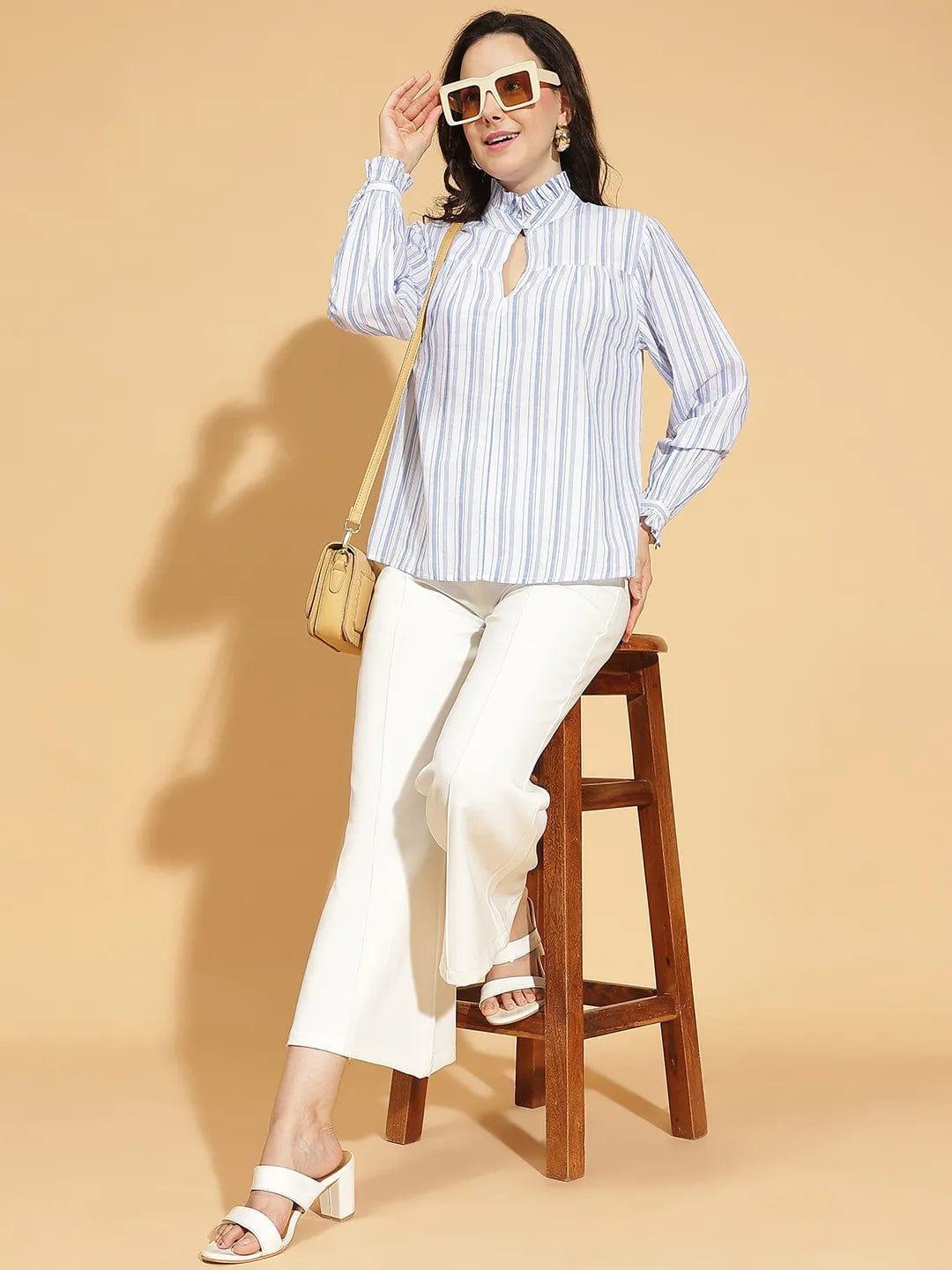 Blue Stripe Cotton Top