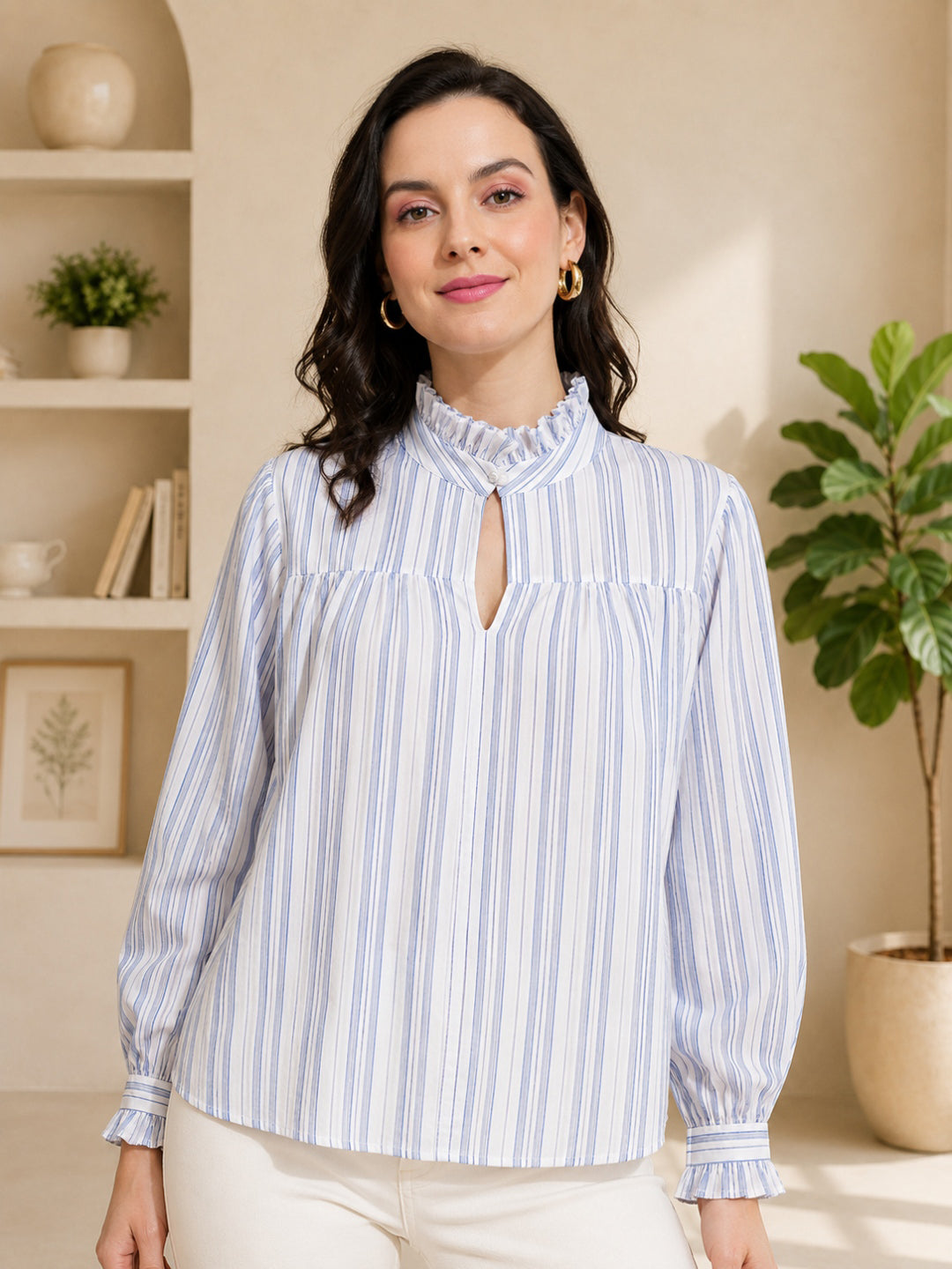 Blue Stripe Cotton Top