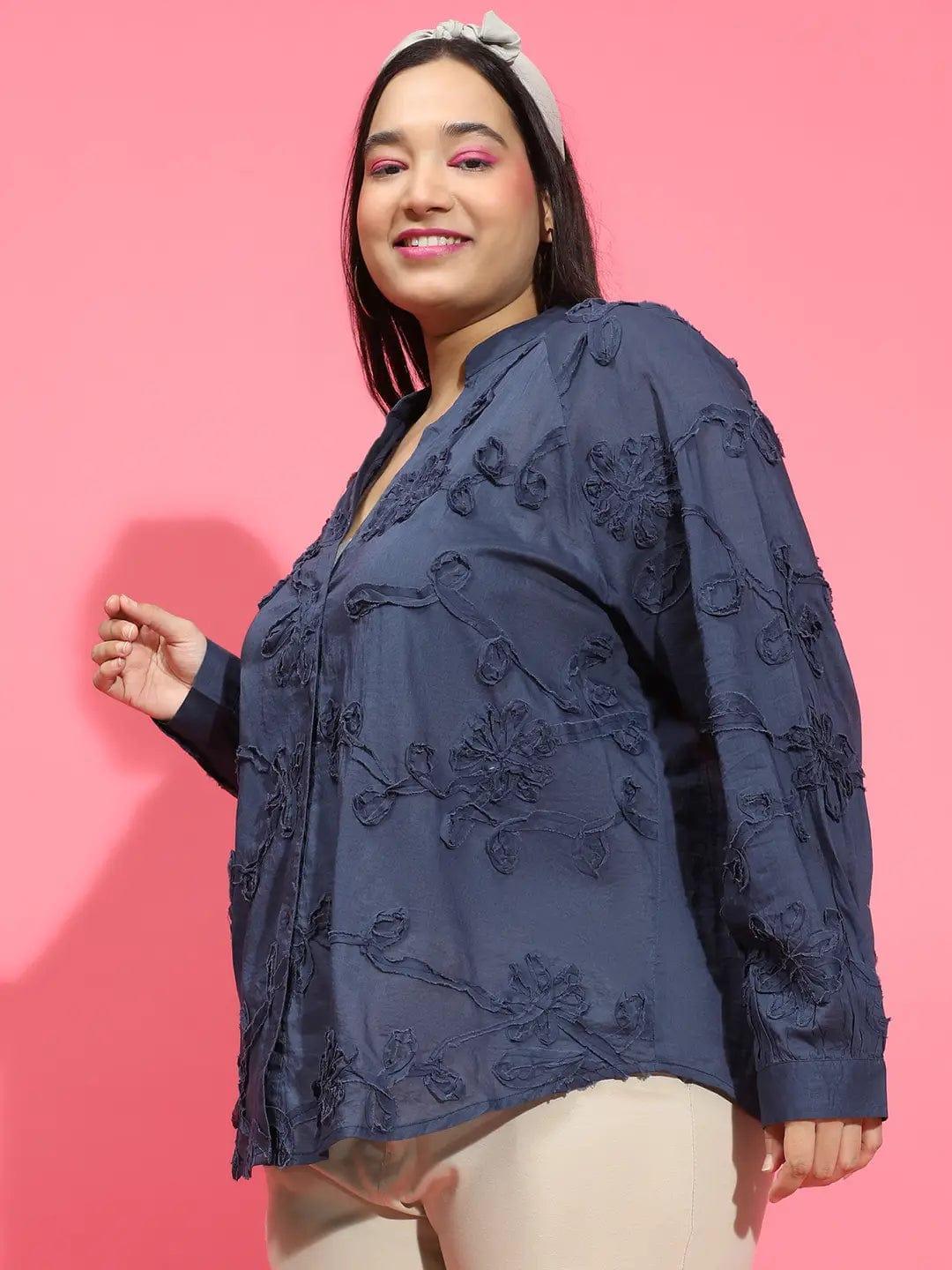 navy-blue-embroidered-plus-size-shirt