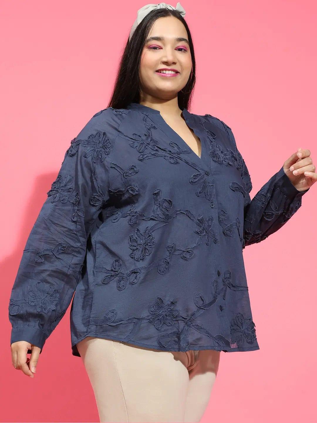 navy-blue-embroidered-plus-size-shirt