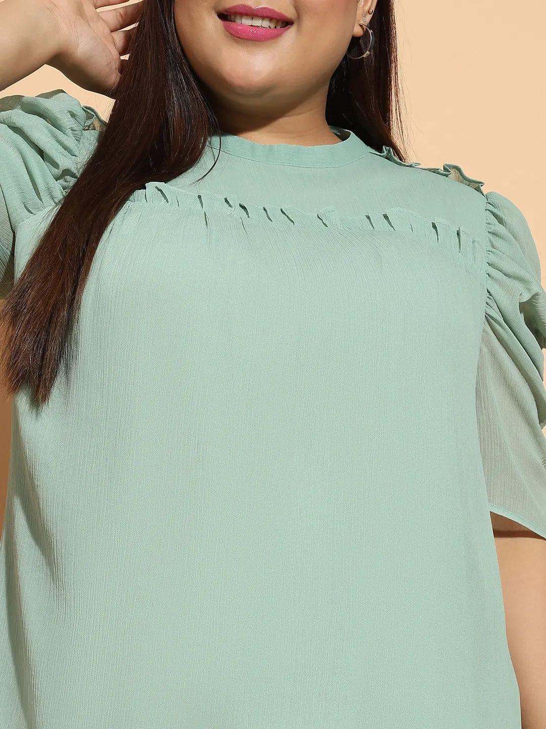 plus-size-top-green-blouse