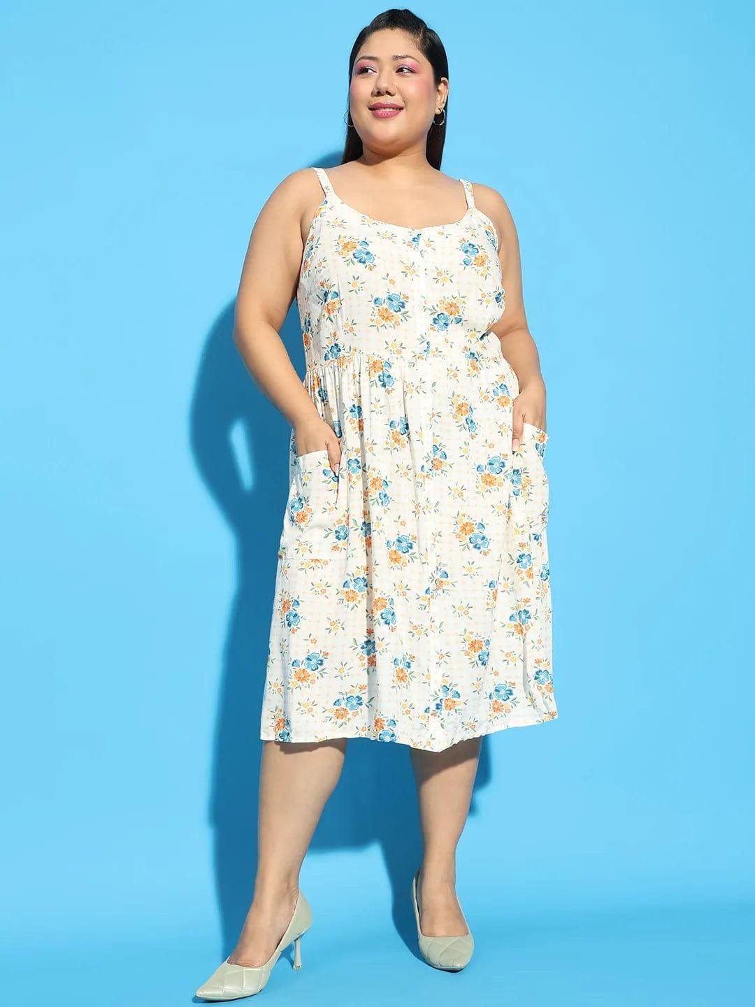sunflare-white-floral-plus-size-dress